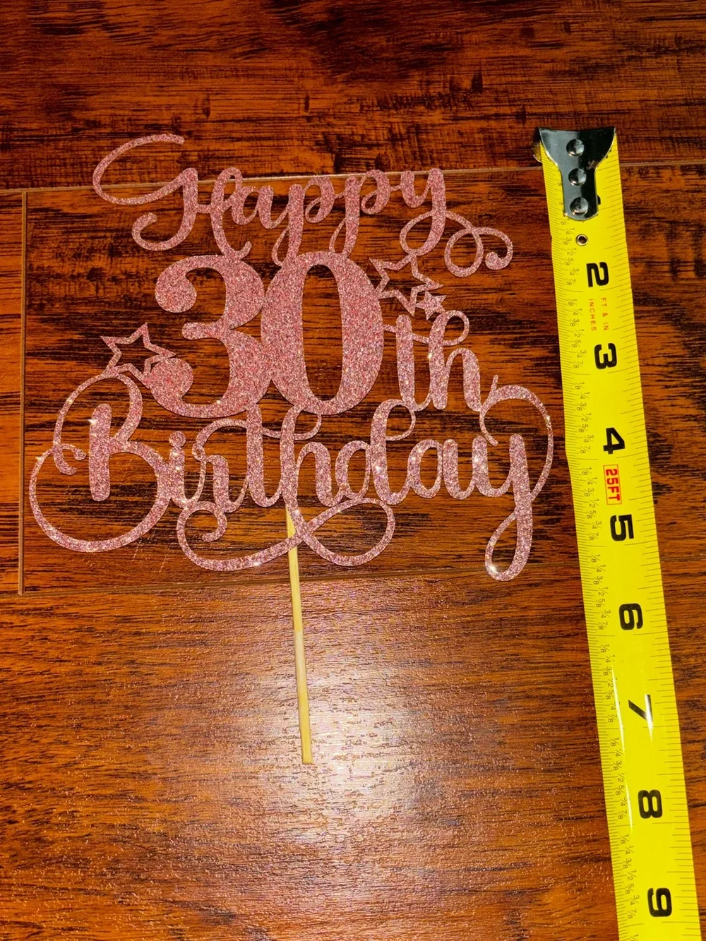 30th Birthday BUNDLE Two Centerpiece Decorations Gold Silver + Pink Cake Topper